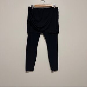 CAbi Crossover Skirted Leggings Womens Size Large Black Skort stretch Pull on